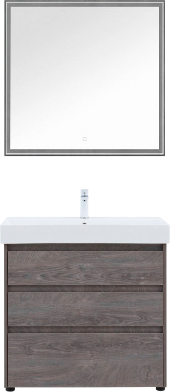 Мебель для ванной комнаты Aquanet Nova Lite 85 напольная, дуб рошелье, 3 ящика