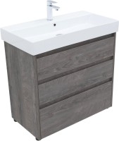 Мебель для ванной комнаты Aquanet Nova Lite 85 напольная, дуб рошелье, 3 ящика