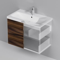 Тумба с раковиной AM.PM Gem 75 подвесная, орех