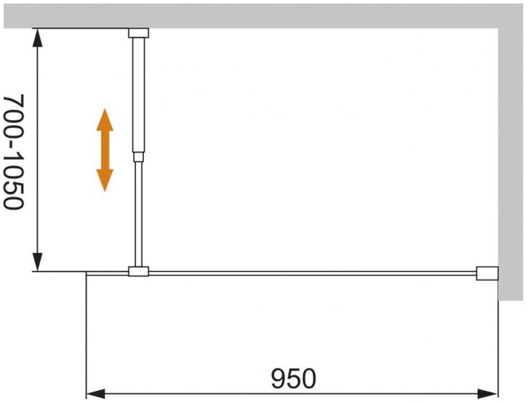 Душевая перегородка Cezares Liberta -L-1-95-C-Cr