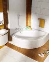 Акриловая ванна Ravak New Day 140x140 см, угловая, встраиваемая, белая, четверть круга, на ножках