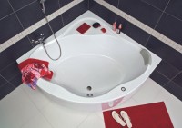 Акриловая ванна Ravak New Day 140x140 см, угловая, встраиваемая, белая, четверть круга, на ножках