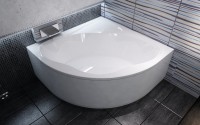 Акриловая ванна Ravak New Day 140x140 см, угловая, встраиваемая, белая, четверть круга, на ножках