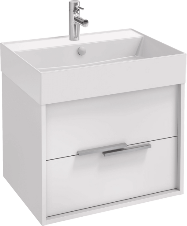 Тумба с раковиной Jacob Delafon Vivienne 60 белая блестящая, раковина белая матовая