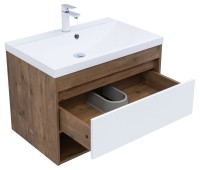 Тумба под раковину Aquanet Тренд 75 дуб рустикальный/белый сатин Тумба под раковину Aquanet Тренд 75 дуб рустикальный/белый сатин