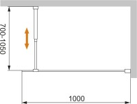 Душевая перегородка Cezares Liberta -L-1-100-BR-NERO