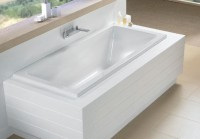 Акриловая ванна Riho Lusso 200x90 см, встраиваемая, белая, с каркасом, со сливом-переливом