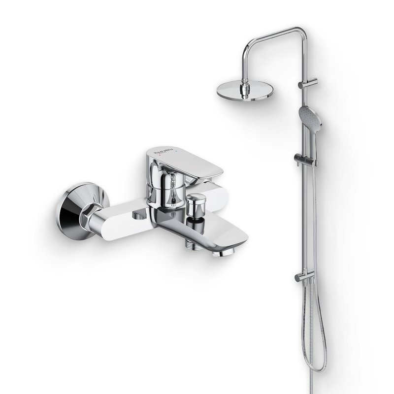 Душевой комплект Смеситель Damixa RedBlu Origin Evo 2 781000000 + Стойка Jupiter 977000000