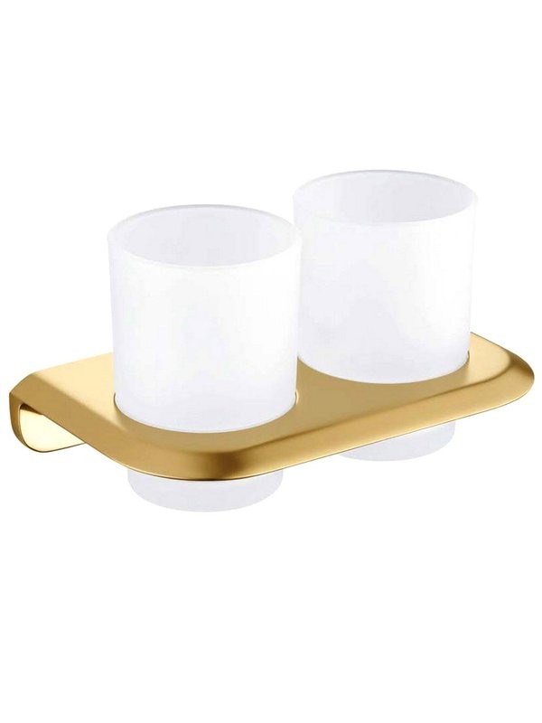 Стакан для ванной Abber Nord AA1557G настенный, золото, стеклянный, двойной