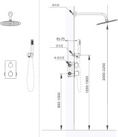 Душевой комплект AltroBagno Unione 040407 Cr С ВНУТРЕННЕЙ ЧАСТЬЮ, хром