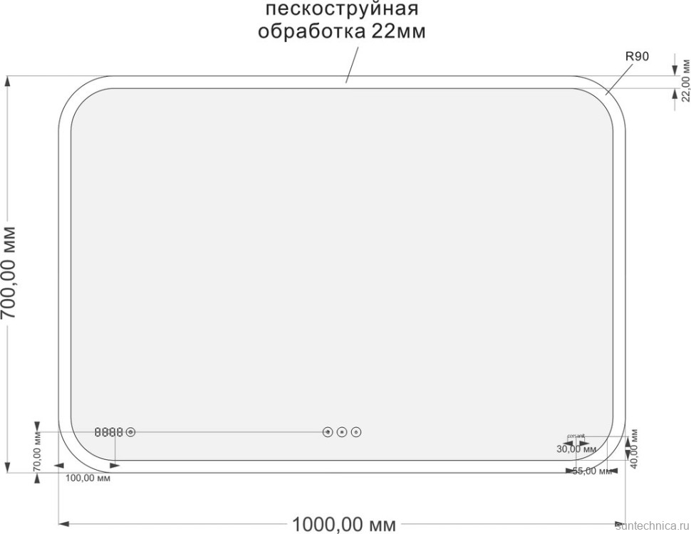 Зеркало Cersanit LED 070 pro 100, с bluetooth, микрофоном и динамиками