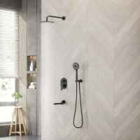 Душевой комплект Berges Nardis 3R 071014 С ВНУТРЕННЕЙ ЧАСТЬЮ, черный матовый