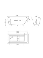 Ванна из искусственного камня Triton Сириус 170x70 см, встраиваемая, белая, на ножках