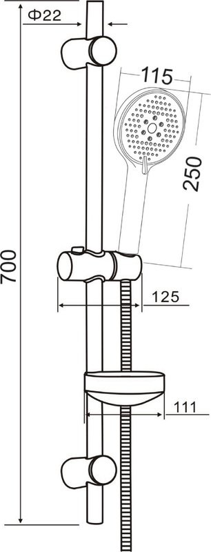 Душевой комплект Смеситель Orange Karl M05-100b + Гарнитур OS132b