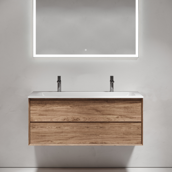 Тумба с раковиной Sancos Marmi 2.0 120 на двоих, дуб чарльстон