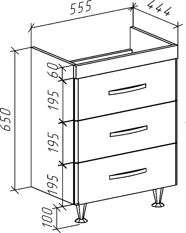 Мебель для ванной комнаты Bellezza Рокко 60 напольная, бежевая