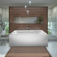 Акриловая ванна EUROLUX Akra 160x70 см, пристенная, белая, с каркасом, 160х70, с каркасом