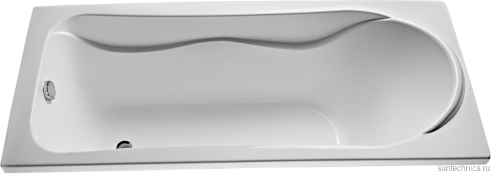 Акриловая ванна EUROLUX Akra 160x70 см, пристенная, белая, с каркасом, 160х70, с каркасом