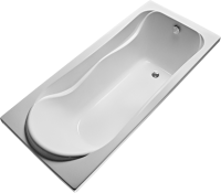 Акриловая ванна EUROLUX Akra 160x70 см, пристенная, белая, с каркасом, 160х70, с каркасом