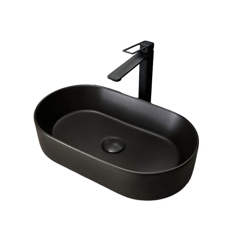 Накладная раковина GID Lago N9020bg 53 глянцевая белая, овальная, фаянс