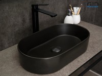 Накладная раковина GID Lago N9020bg 53 глянцевая белая, овальная, фаянс