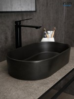 Накладная раковина GID Lago N9020bg 53 глянцевая белая, овальная, фаянс