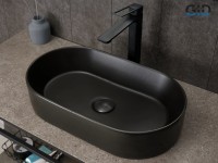 Накладная раковина GID Lago N9020bg 53 глянцевая белая, овальная, фаянс