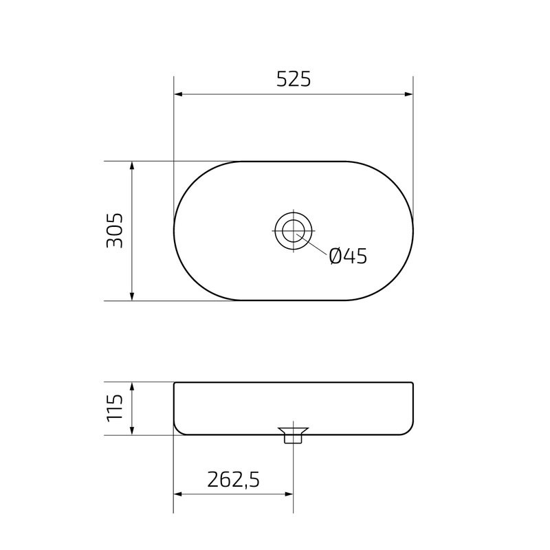 Накладная раковина GID Lago N9020bg 53 глянцевая белая, овальная, фаянс