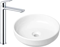 Комплект Накладная раковина Lavinia Boho Bathroom Sink Slim 33311005 + Смеситель Wellsee ICON! for life 182306000 хром
