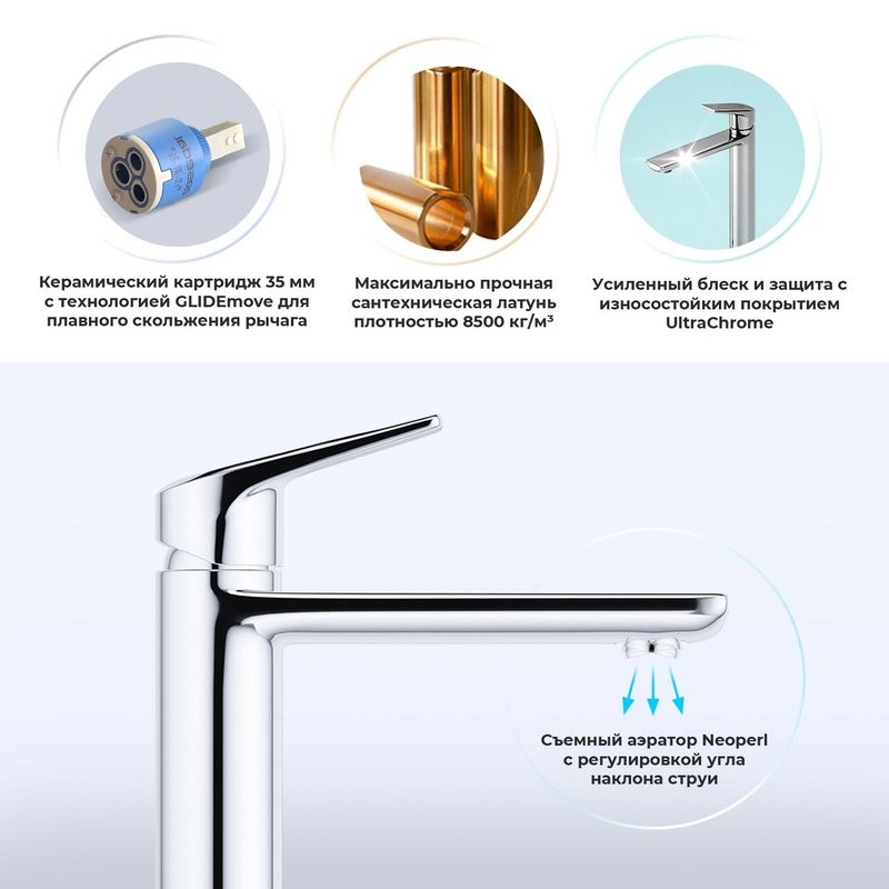 Комплект Накладная раковина Lavinia Boho Bathroom Sink Slim 33311005 + Смеситель Wellsee ICON! for life 182306000 хром