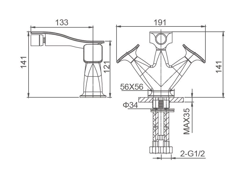 Смеситель для биде Wonzon & Woghand Shakespeare WW-655001-DG темное золото