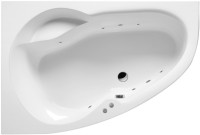 Акриловая ванна Excellent Newa WAEX.NEL16.SOFT L 160x95 см, угловая, левая, пристенная, с гидромассажем, белая, асимметричная, с каркасом, со сливом-переливом