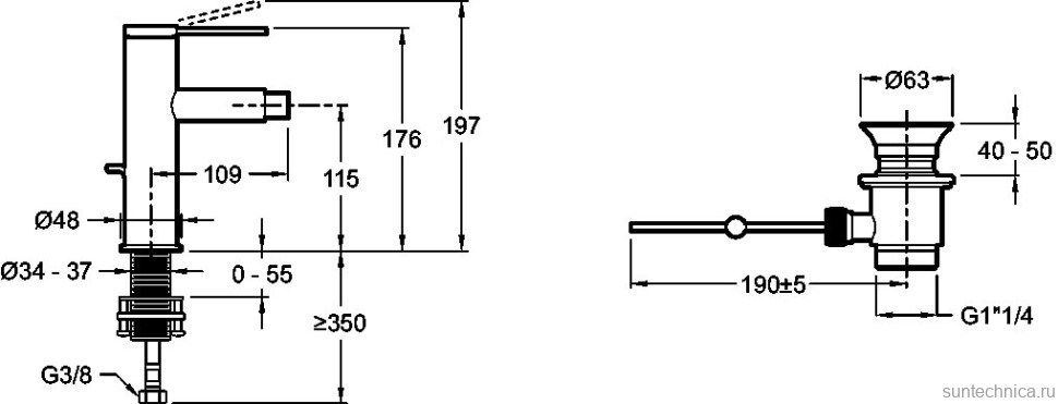 Смеситель для биде Jacob Delafon Grands Boulevards E77982-4A-2MB латунь