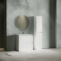 Тумба с раковиной Sancos Libra Floor 80 белый глянец, белая раковина CN7005