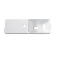 Мебельная раковина Belux Даллас 60 R накладная, глянцевая белая, прямоугольная, искусственный мрамор