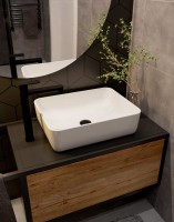 Смеситель для раковины высокий матовый черный, AQUAme Parma AQM6614MB