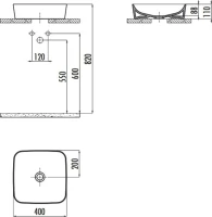 Накладная раковина Creavit Ultra UL040-00CM00E-0000 капучино