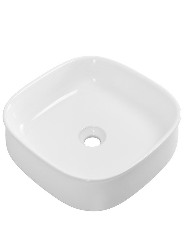 Накладная раковина Cezares 43 глянцевая белая, квадратная, фаянс