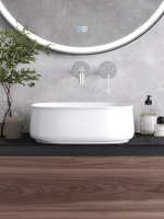 Накладная раковина Cezares 43 глянцевая белая, квадратная, фаянс