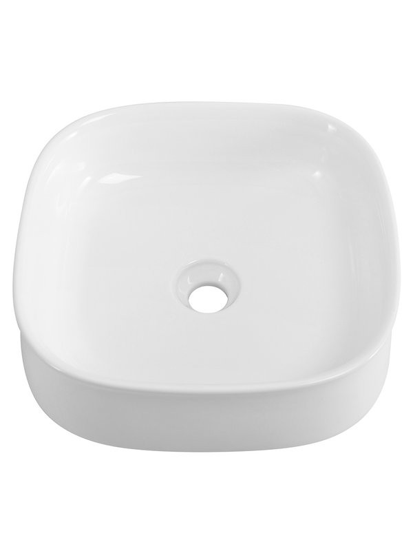 Накладная раковина Cezares 43 глянцевая белая, квадратная, фаянс