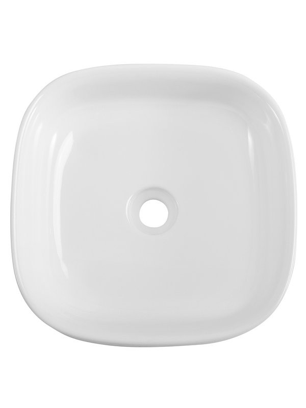 Накладная раковина Cezares 43 глянцевая белая, квадратная, фаянс