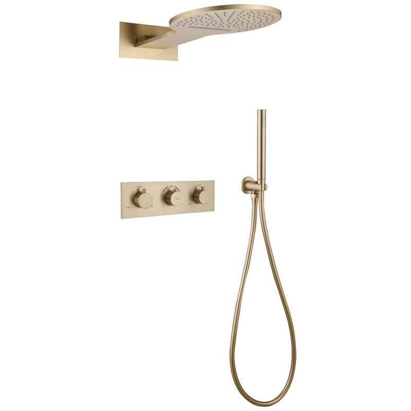 Душевой комплект Abber Wasser Kreis AF8151G С ВНУТРЕННЕЙ ЧАСТЬЮ, матовое золото