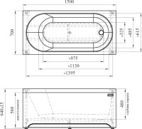 Акриловая ванна Radomir Vannesa Виктория 2-01-0-0-1-250Р 150x70 см, пристенная, белая, с каркасом