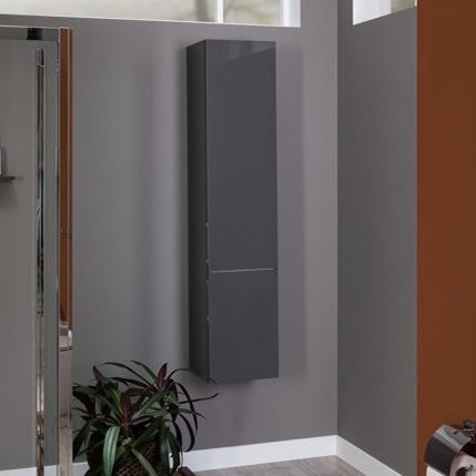 Шкаф пенал для ванной Aquanet Алвита 35 R серый антрацит