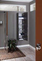 Шкаф пенал для ванной Aquanet Алвита 35 R серый антрацит