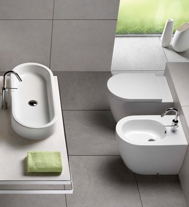 Накладная раковина Hatria Area 80 глянцевая белая, овальная, фаянс