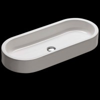 Накладная раковина Hatria Area 80 глянцевая белая, овальная, фаянс