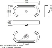 Накладная раковина Hatria Area 80 глянцевая белая, овальная, фаянс