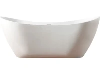 Акриловая ванна Abber AB9322 180x80 см, отдельностоящая, белая, овальная, с каркасом, со сливом-переливом