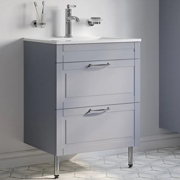 Тумба под раковину IDDIS Oxford 60 напольная, светло-серая, под раковину 0136000i28